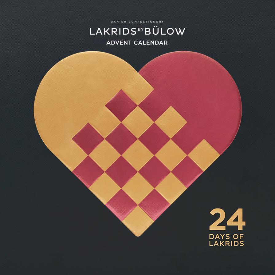 Lakrids by Bülow Advent calendar - 2024 - Christmas chocolate and liquorice luxury - uk stock