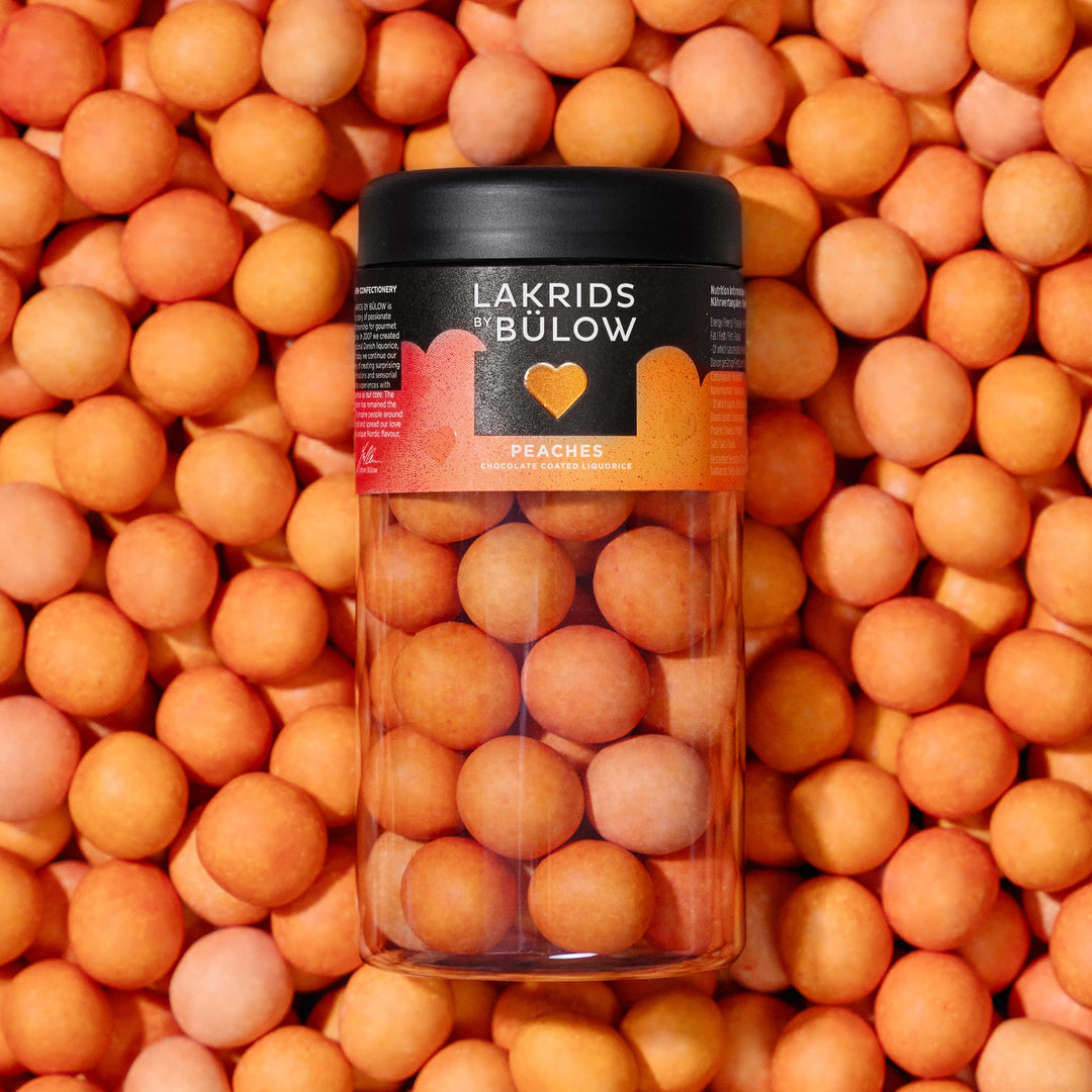 Lakrids LOVE Peaches - Sweet Liquorice, White Chocolate & Crunchy Fruit Shell