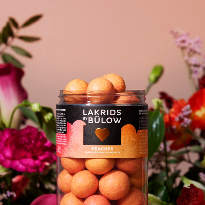 Lakrids LOVE Peaches - Sweet Liquorice, White Chocolate & Crunchy Fruit Shell